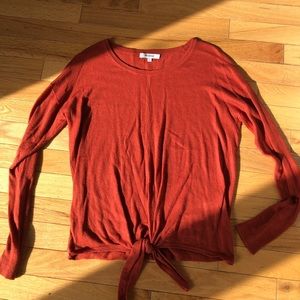 Madewell front tie sweater-rust color